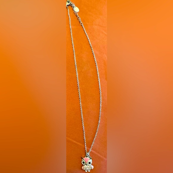 ❤️NWOT❤️SILVER OWL NECKLACE❤️GIRLS/WOMENS❤️PINK & CLEAR CRYSTALS❤️ - Picture 4 of 6